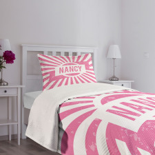 Popular Name in Pink Bedspread Set