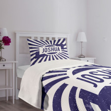 Navy Blue Worn Look Bedspread Set