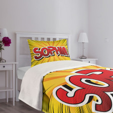 Retro Comic Western Name Bedspread Set