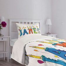 Birthday Candle Pattern Bedspread Set