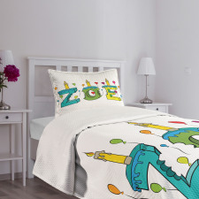 Colorful Birthday Candles Bedspread Set