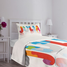 Puzzle Style Letters Bedspread Set