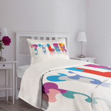 Arrangement of Letters Bedspread Set