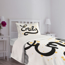 Modern Calligraphic Font Bedspread Set