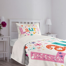 Vintage Doodle Flowers Bedspread Set