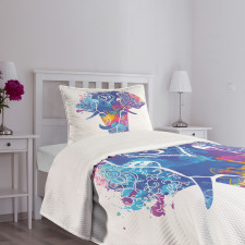 Elephant Paint Smears Bedspread Set