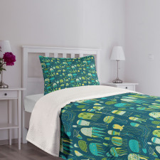 Funny Sea Creatures Bedspread Set