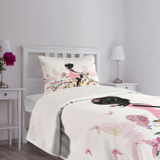 Girl Flower Butterflies Bedspread Set