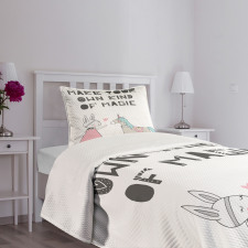 Bunny in Dress Unicorn Bedspread Set
