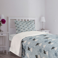 Polar Bear Stars Bedspread Set