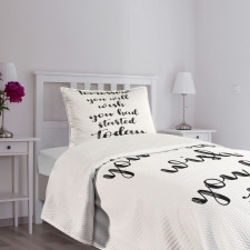 Cursive Words Bedspread Set