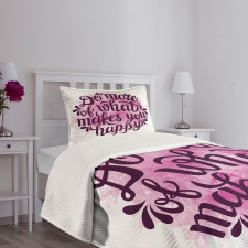 Watercolor Brush Slogan Bedspread Set