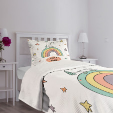 Rainbow Colorful Stars Bedspread Set