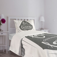 Be Brave Slogan Arrows Bedspread Set