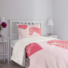 I Love Zebras Words Bedspread Set