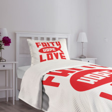 Monochrome Fish and Words Bedspread Set