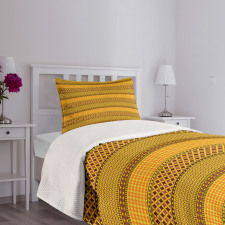 Folk Zigzag Tile Bedspread Set