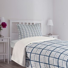 Hand Drawn Delft Stripes Bedspread Set