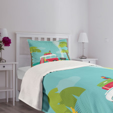 Caravan Camping Beach Bedspread Set