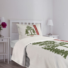 Coniferous Tree Sketch Bedspread Set