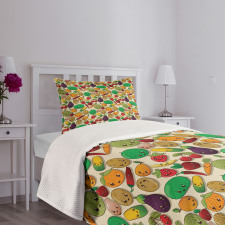 Vegetable Fruit Kawaii Bedspread Set