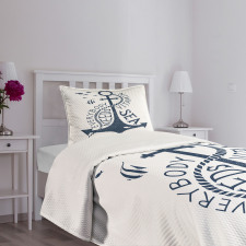 Sea Words Monochrome Bedspread Set