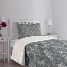 Sketch Style Spirals Bedspread Set