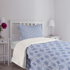 Geometric Squares Design Bedspread Set