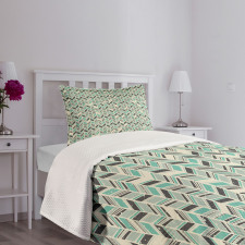 Grunge Zigzag Design Bedspread Set