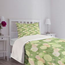 Pastel Abstract Blossoms Bedspread Set