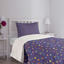 Space Characters Galaxy Bedspread Set