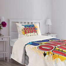 Cartoon Style Life Message Bedspread Set