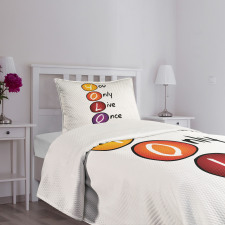 Colorful Circles Acronym Bedspread Set