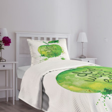 Dont Worry Eat Apple Bedspread Set