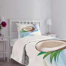 Broken Coconut and Leaves Bedspread Set