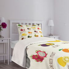 Apple Orange Coconut Bedspread Set