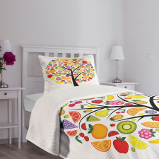 Vegetarian Tree Avocado Bedspread Set