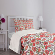 Poppy Blossoms Garden Bedspread Set