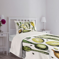 Vegan Diet Theme Bedspread Set