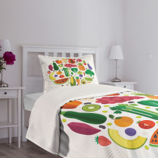 Yummy Food Circle Bedspread Set