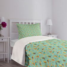 Foxes with Glasses Bedspread Set