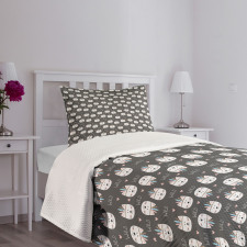 Native Tribal Cats Bedspread Set