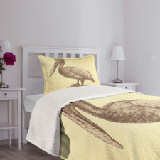 Sketchy Pelican Bedspread Set