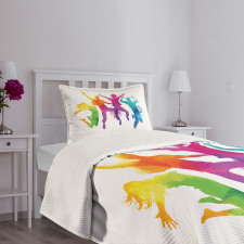 Rainbow Colored Teens Bedspread Set