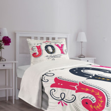 Retro Style Calligraphy Art Bedspread Set