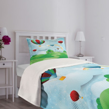 Circular Rainbow Halo Bedspread Set