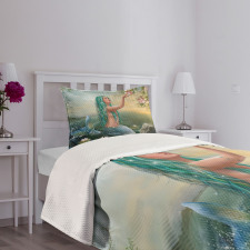 Mermaid and Magnolias Bedspread Set