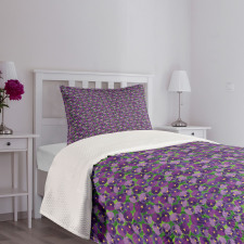 Green Field with Pansy Bedspread Set