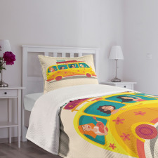 Hippies on Summer Van Bedspread Set