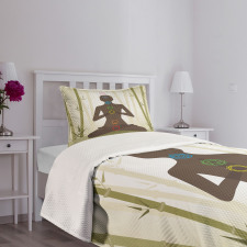 Yoga in Bamboo Stems Bedspread Set